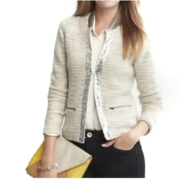 Banana Republic | Mohair Blend Sequin Sweater Coat - Picture 7 of 9